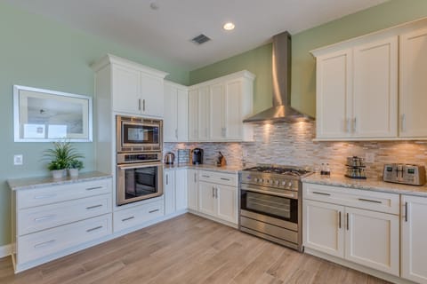 Spacious fully equipped kitchen.