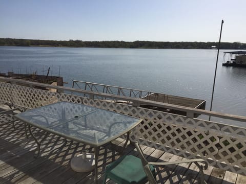 View of dock and lake from deck