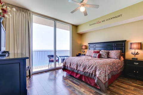 Large master. King size bed. 30 foot balcony