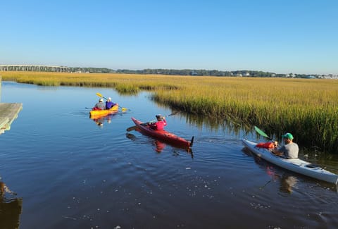 Kayaking in the backyard