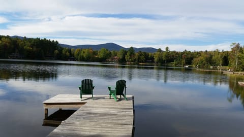 lake view and dock from back yard