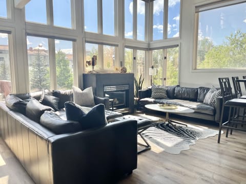 Main living room with stunning views of Wilson peak