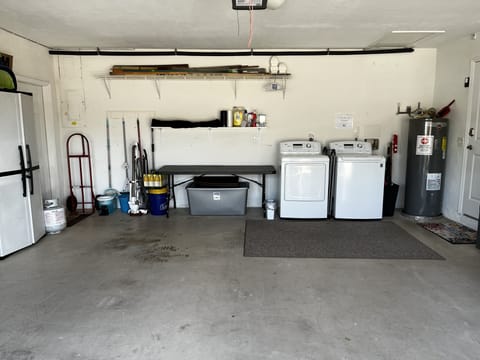 Laundry area in garage