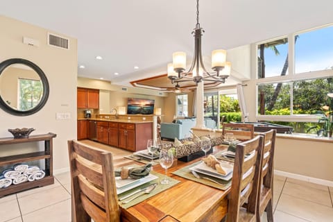 View of the kitchen and loving room from the dining area