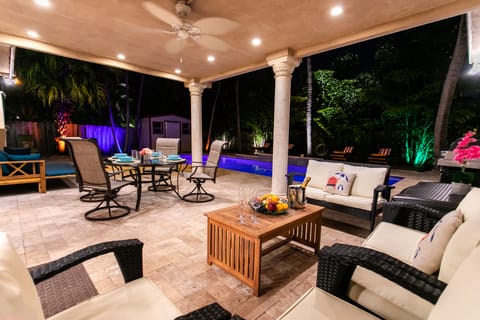 Beautiful Accent Lighting and Plenty of Space to Relax and Enjoy Outdoor Space