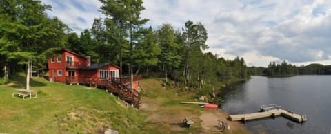 View of the cabin from the boathouse