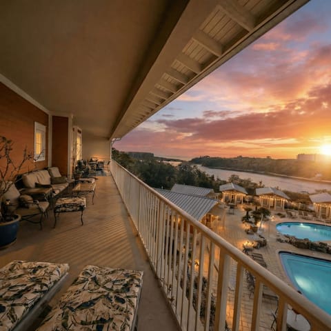 Enjoy the largest top floor balcony in the entire complex, with tons of seating