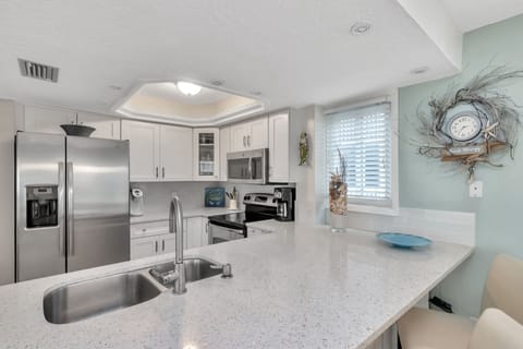 Remodeled kitchen with bar seating