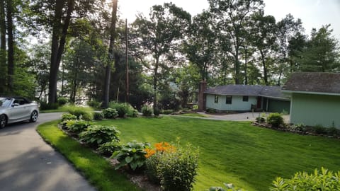 House sits on 3 acres of beautifully-manicured landscaping