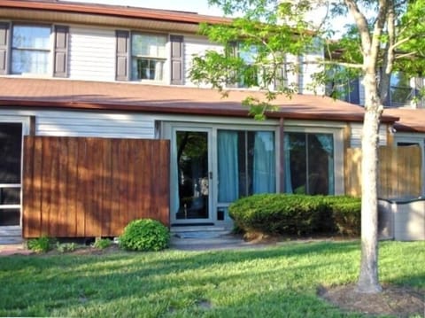 Outdoor shower, glassed in 3 season patio room with screens