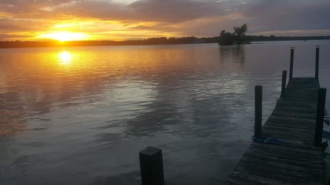Sunset from our private dock. Dock has been renovated.