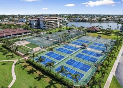 We have 12 pickleball courts and 5 tennis courts.