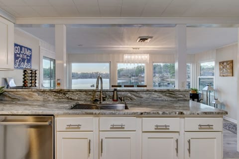 Gorgeous lake views from the kitchen.