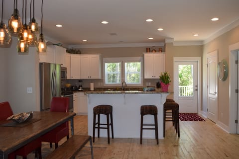 Kitchen bar seating and kitchen