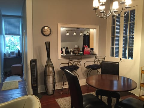 View of dining room into kitchen