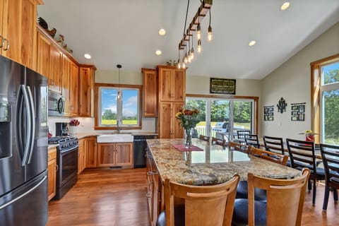 Spacious kitchen. Stocked with everything you need to make that special meal. 