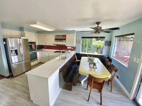 Kitchen and seating area