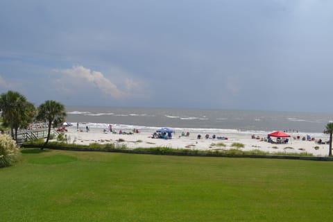 View of the beach from balcony