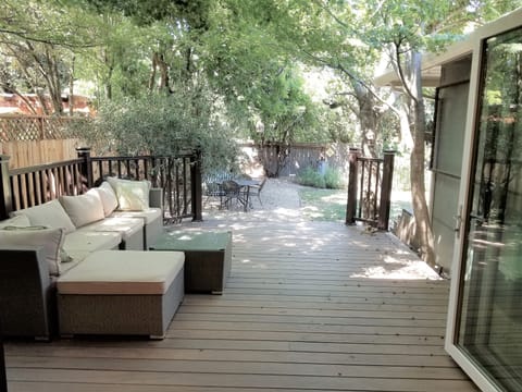 Deck off kitchen with foldaway doors