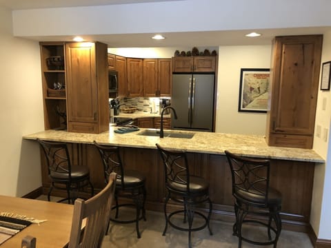 Bar stool seating for four.