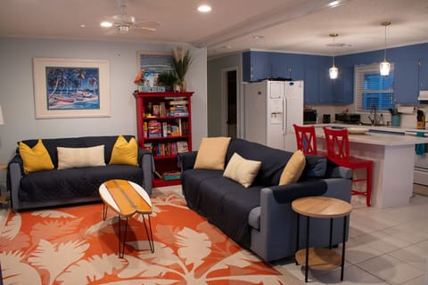 Upstairs living area; TV, cable, DVD and streaming access (login not provided)