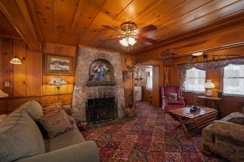 Inviting Parlor - one of two living spaces - with a working fireplace