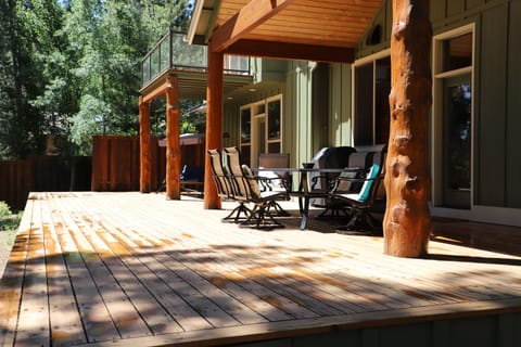 Back deck overlooking the river