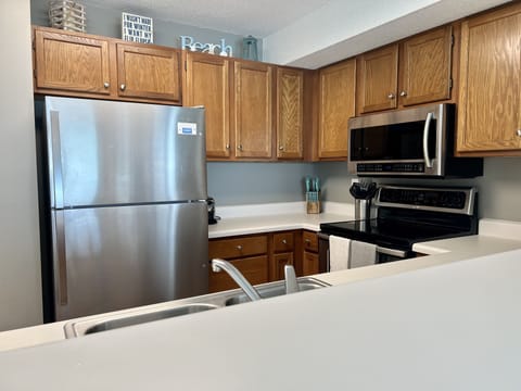 Sitting at the breakfast bar looking into kitchen