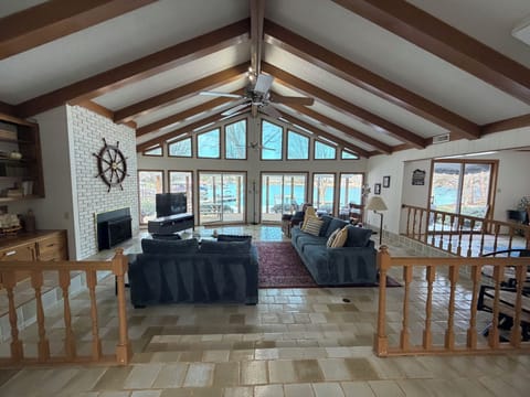 Main living area. Beautiful sunset / lake views