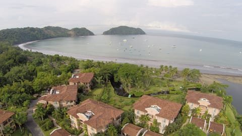 Drone view of property