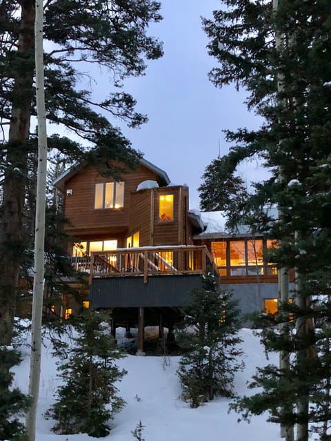 Evening view of the outside. 