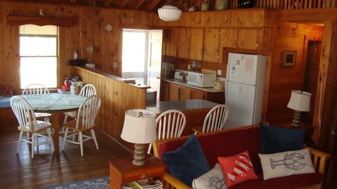 Living room, dining and kitchen