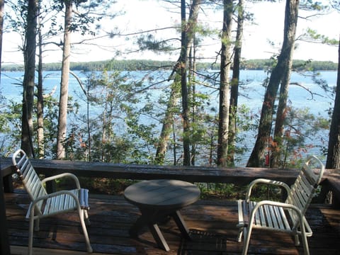 View of lake from patio door