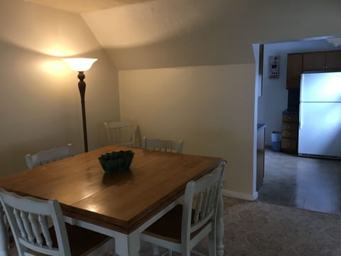 Dining room looking into kitchen 
