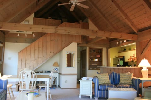 Great room and stairs to loft