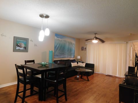 Living/Dining area and patio door