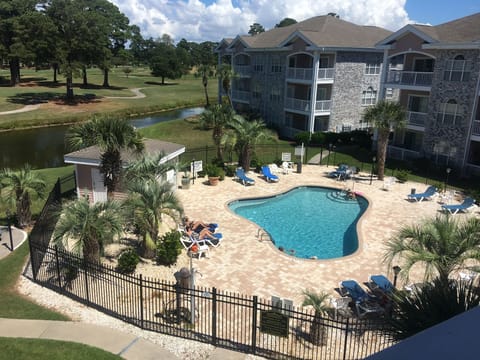 Aerial view of our pool