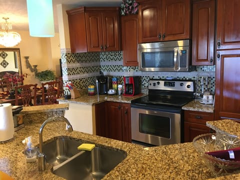 Modern kitchen with stainless appliances