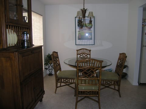 Kitchen eating area with Hutch and bar