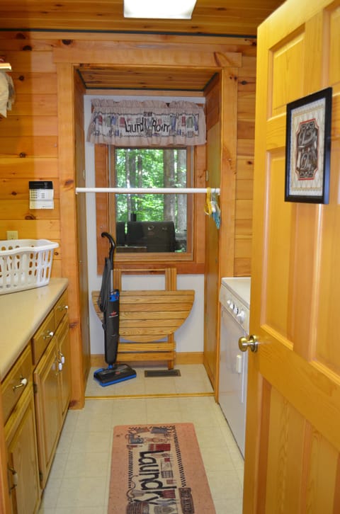 The laundry room has an extra capacity washer and drier, and plenty of counters