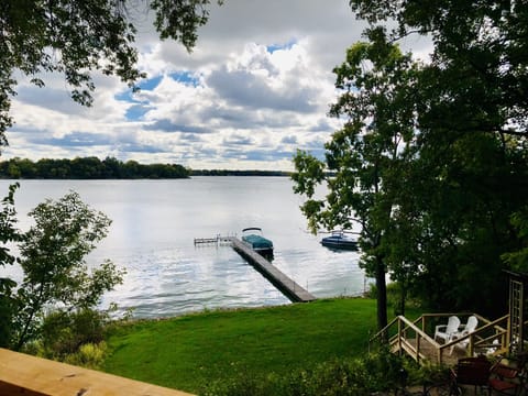 Beautiful lake view from the new cedar deck