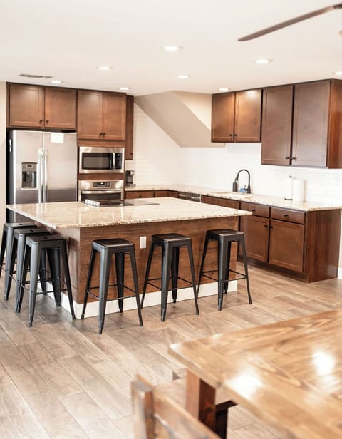Open kitchen with large island