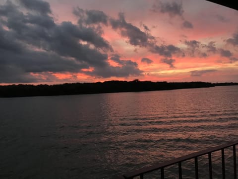 Sunset from the top deck overlooking the water