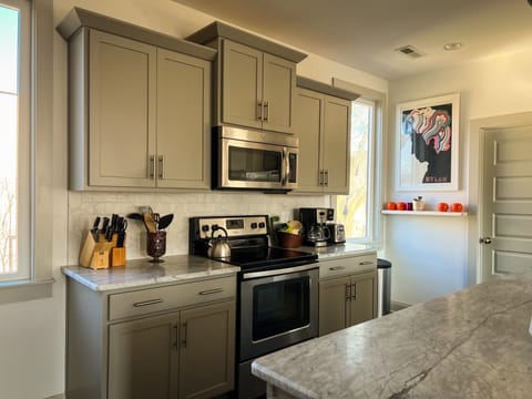 Big kitchen on top floor.  Fully equipped with everything. 