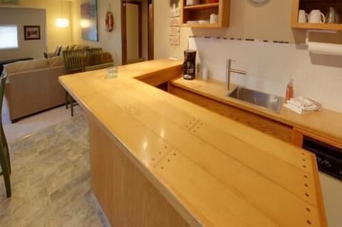 Lower level kitchenette/bar area.