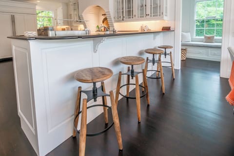 The counter and stools