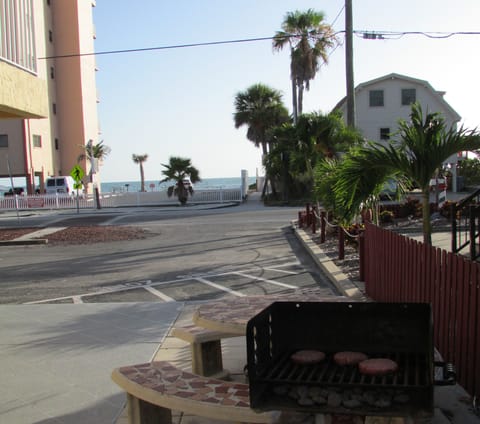 Grill area with beach view