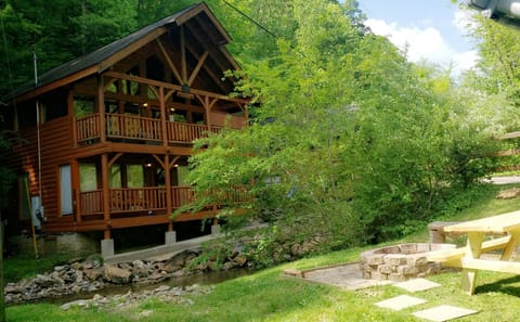 Right on a creek!!!   With a firepit 