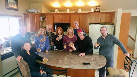 Kitchen with new granite island