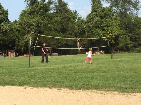 Valleyball and badminton are great group activities.  We have other games too.